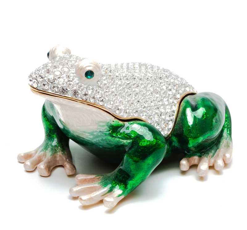 50 mm Frog with the Rhinestones Big Jewellery Box