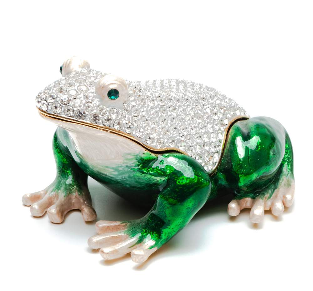 50 mm Frog with the Rhinestones Big Jewellery Box