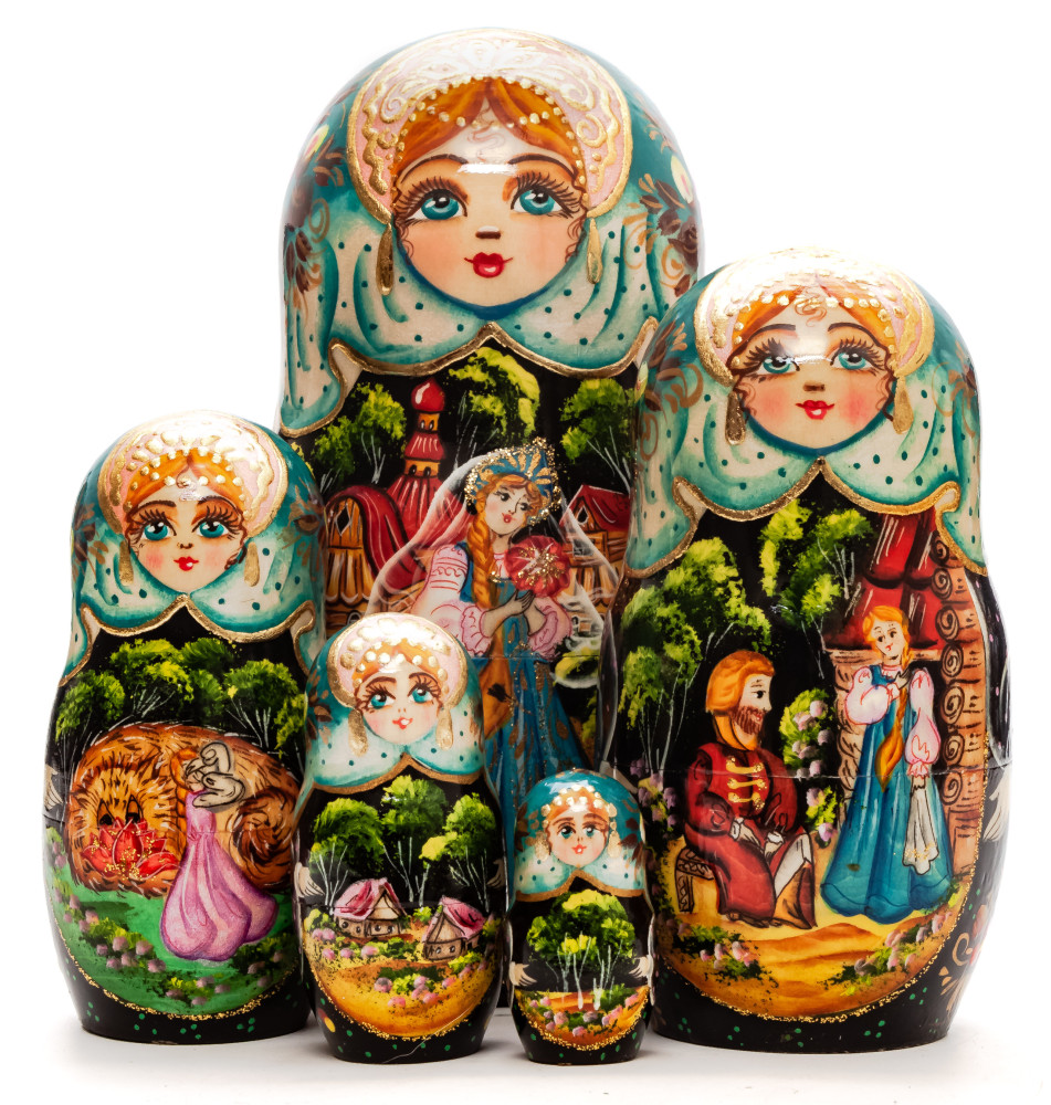 Shop Exclusive Nesting Dolls 160mm The Scarlet Flower hand painted Matryoshka doll 5pcs online at Skazka.site | Eligible for fast shipping and free returns. 160mm The Scarlet Flower hand painted Matryoshka doll 5pcs