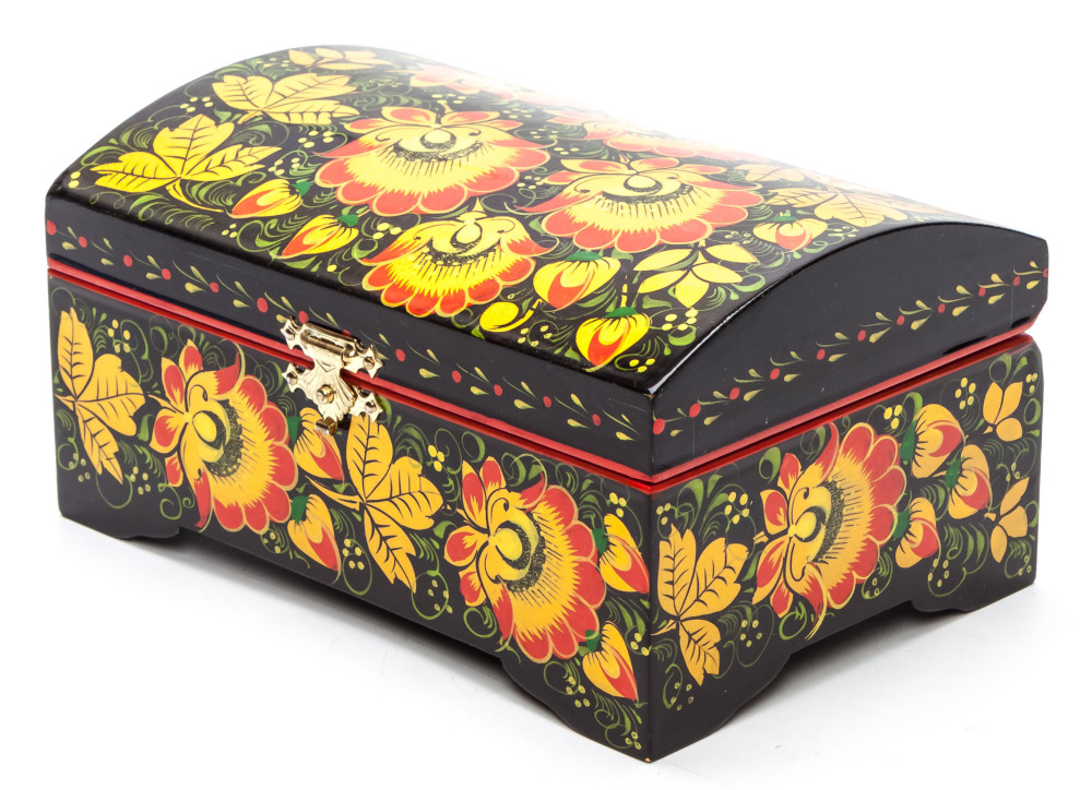 150x100 mm Khokhloma Painting Jewellery Wooden Box