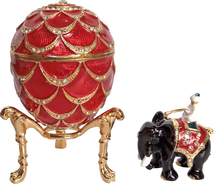 85 mm Red Pine Cone with Surprise inside Easter Egg