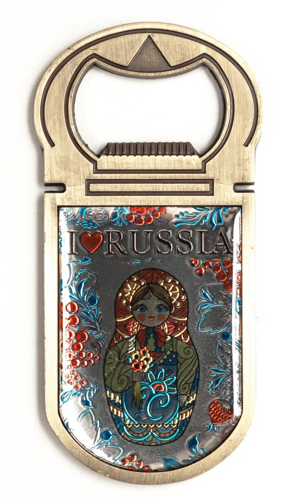 40x90 mm Russian Matryoshka Bottle Opener Fridge Magnet (by AKM Gifts)