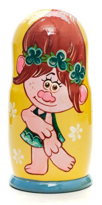 180mm Trolls Hand Painted Matryoshka Doll 5 pcs (by Konstantin Studio)