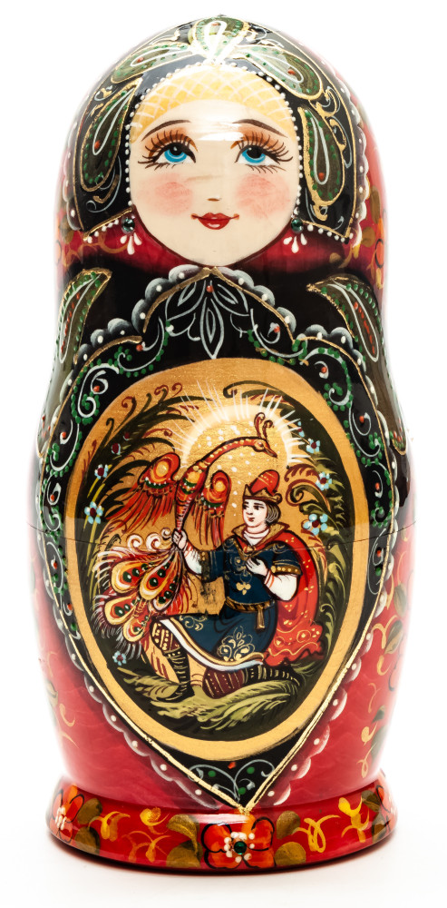 Shop Exclusive Nesting Dolls 180 mm The Firebird hand painted on wooden Matryoshka doll 5 pcs (by A Studio) online at Skazka.site | Eligible for fast shipping and free returns. 180 mm The Firebird hand painted on wooden Matryoshka doll 5 pcs (by A Studio)