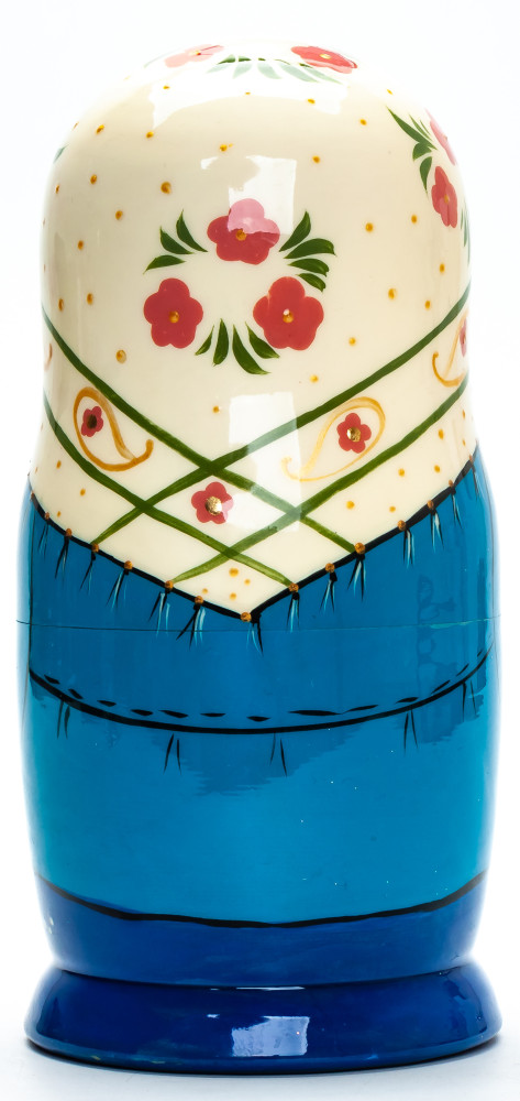 180mm Children making a Snowman hand painted Matryoshka round Doll 5pcs (by A Studio)