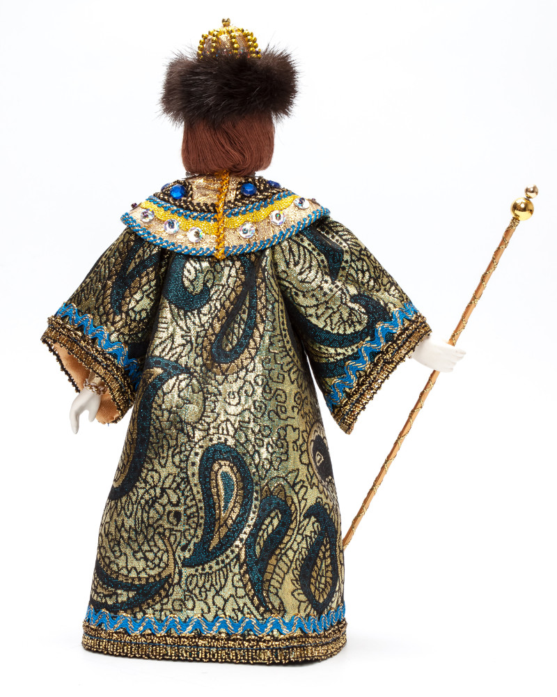 Boris Godunov Tsar of Russia hand made Porcelain Doll with a Staff - 11 Inches (by Le Russe)