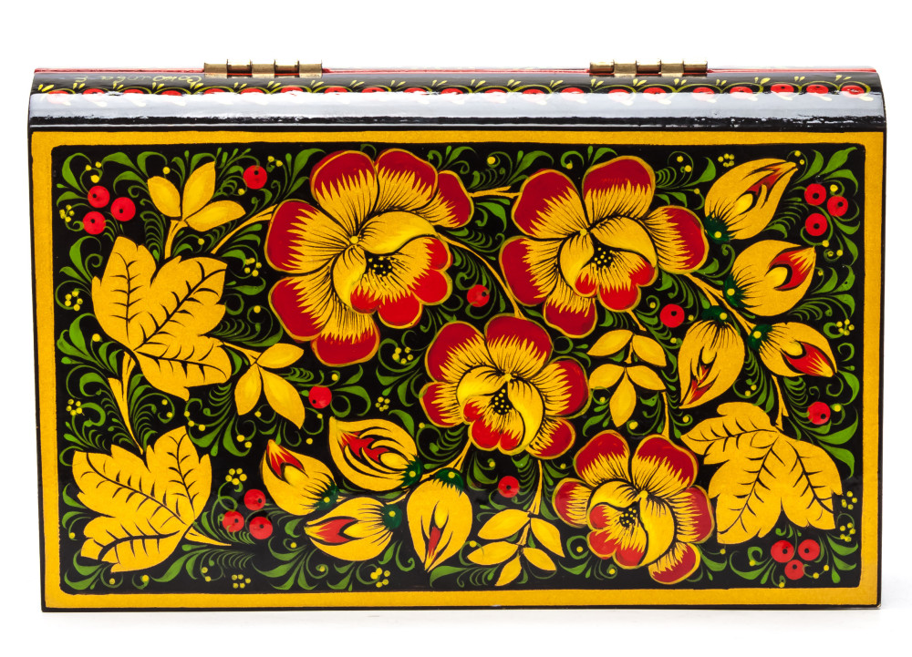 175x110 mm Khokhloma Painting Jewellery Wooden Box