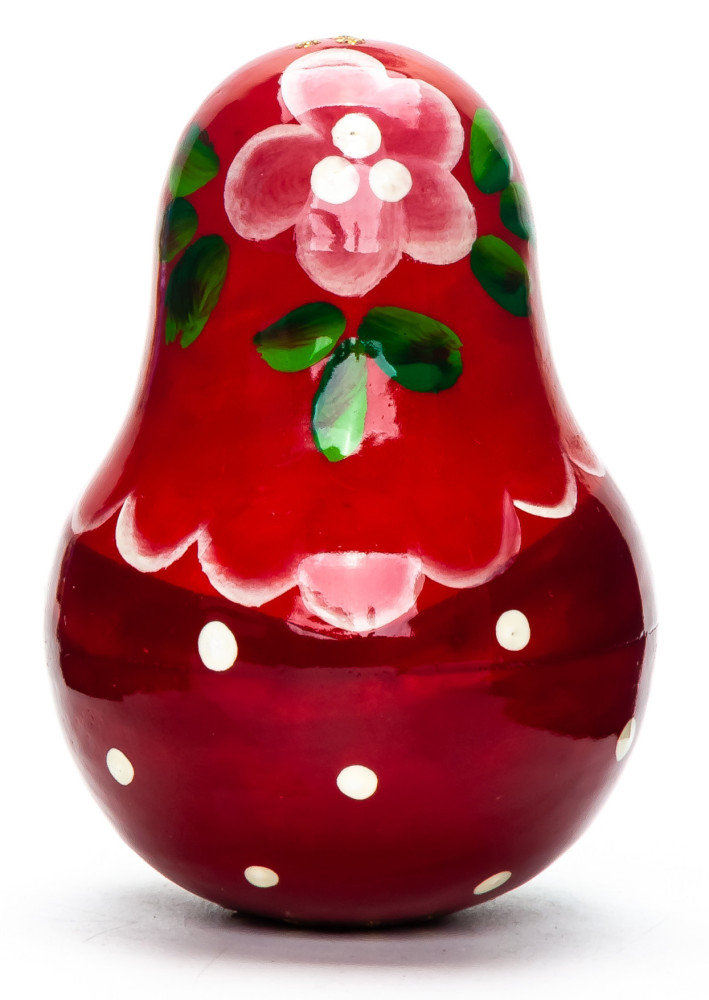90mm Golden Cockerel with handpainted ornaments Roly-poly Toy