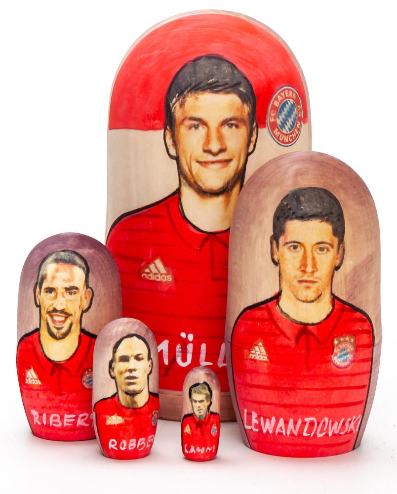 100mm Thoms Muller from Bayern Munchen Hand Painted Matryoshka Doll 5 pcs (by Konstantin Studio)