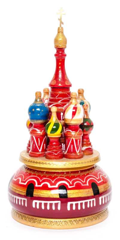 190 mm Saint Basil's Cathedral hand painted Wooden Music Box (by Nightingale Crafts)