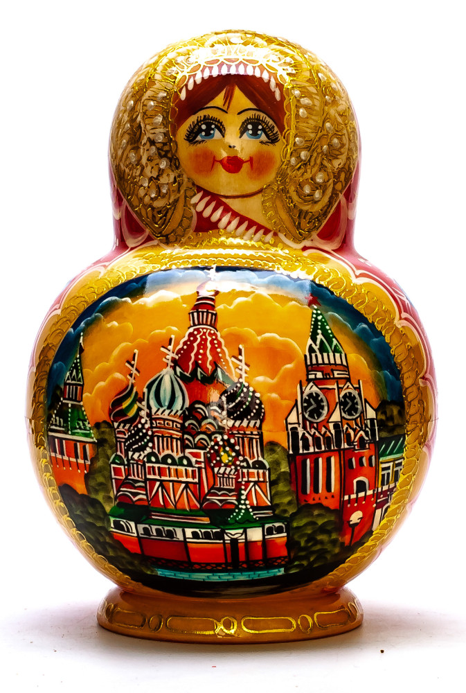 200 mm Moscow Cathedrals Hand painted Matryoshka doll 20 pcs inside round shape (by Valery Studio)