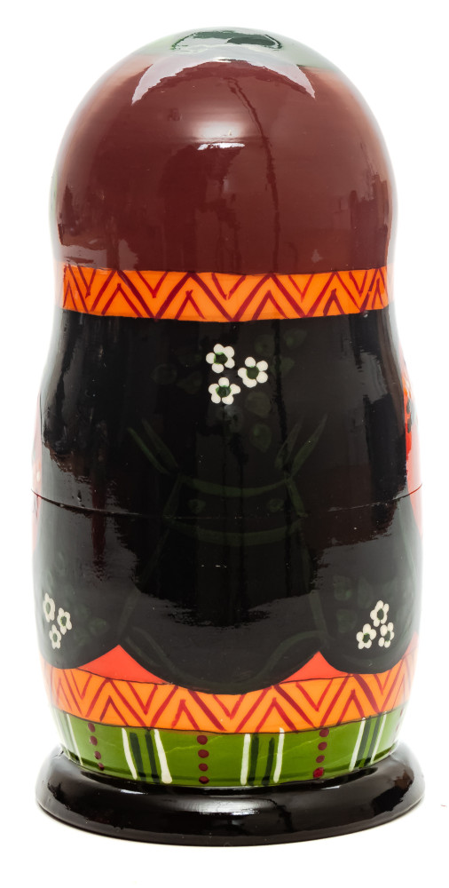 180 mm Man with Balalaika hand painted on Wooden Matryoshka doll 5 pcs (by Skazka)