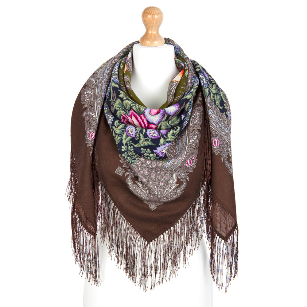 Shop Woolen Scarves with Silk Fringe 125x125 cm Платок «На гребне волны» online at Skazka.site | Eligible for fast shipping and free returns. Платок «На гребне волны»