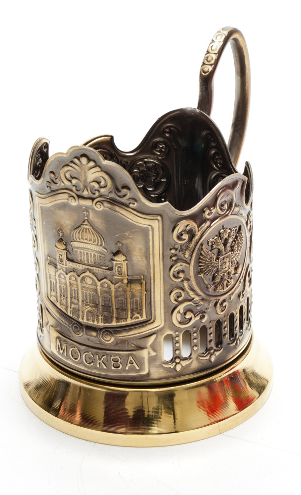 Moscow Cathedral of Christ the Saviour Brass Tea Glass Holder (by Kolchugino)