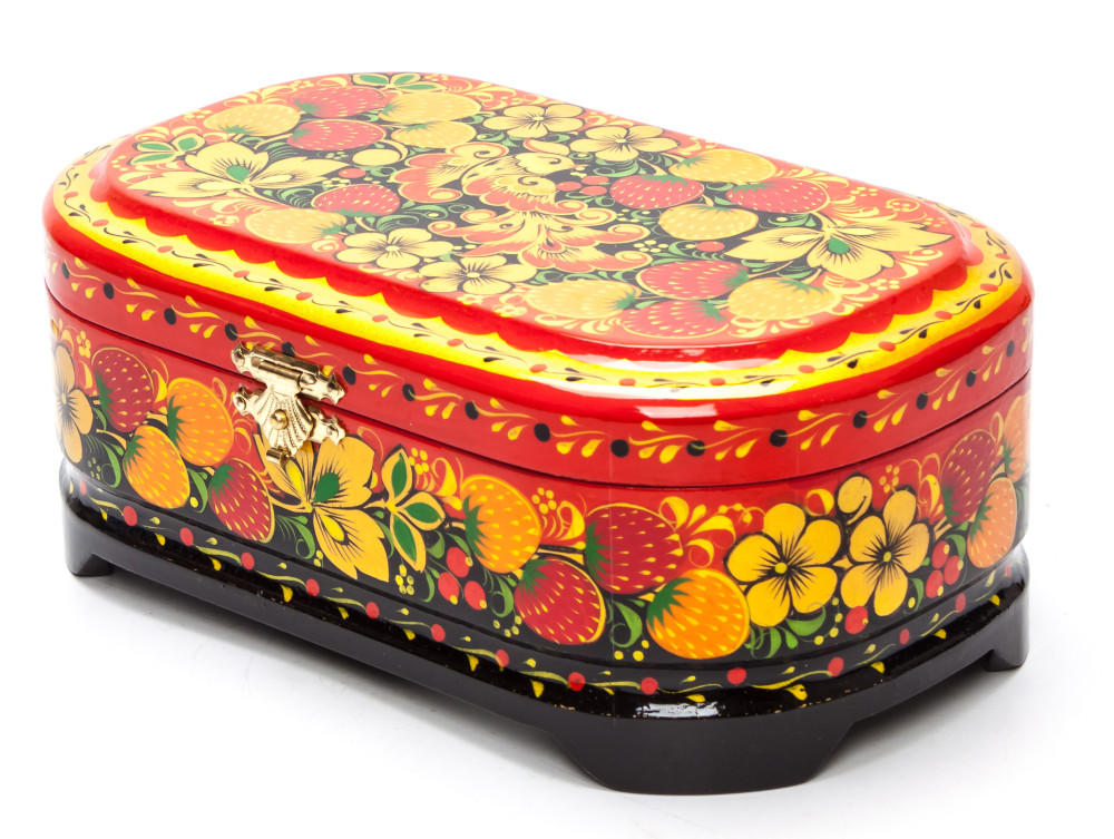 Khokhloma Painting Jewellery Wooden Box 170x100 mm