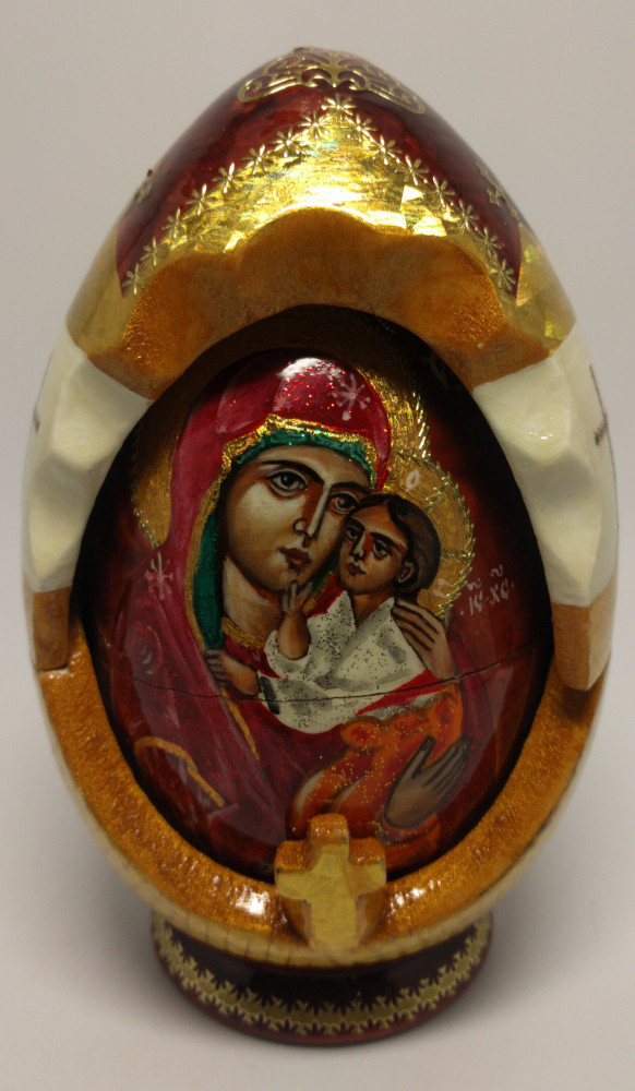 160 mm Yaroslavskay Godmother Icon hand painted and carved wooden Matryoshka doll 5 pcs ( by Ludmila Icon Paintings )