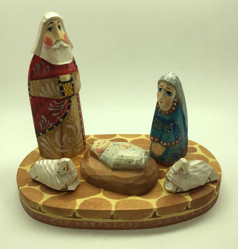 Nativity Set of 4 handpainted Carving Wooden Figures