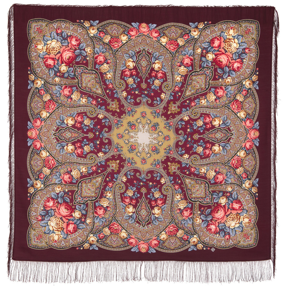 Shop Double-Thread Woolen Yarn Scarves with Silk Fringe 135x135 cm Платок «Розовые дали» online at Skazka.site | Eligible for fast shipping and free returns. Платок «Розовые дали»