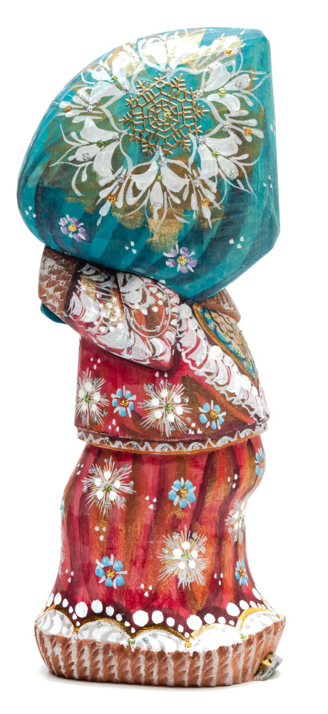 220 mm Santa Claus With a Staff And a Bag of Gifts (by Igor Carved Wooden Figures Studio)