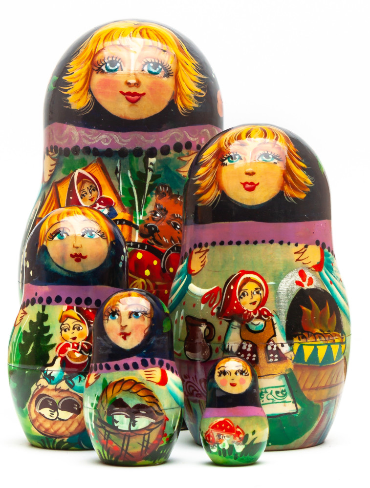 Shop Exclusive Nesting Dolls 140 mm Masha and The Bear hand painted on Wooden Matryoshka doll 5 pcs (by Valeria Crafts) online at Skazka.site | Eligible for fast shipping and free returns. 140 mm Masha and The Bear hand painted on Wooden Matryoshka doll 5 pcs (by Valeria Crafts)