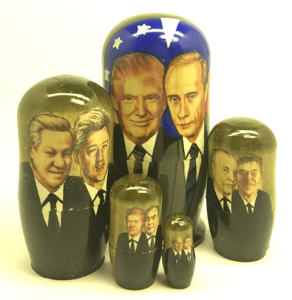 Putin and Trump Matryoshka Doll 5pcs Big