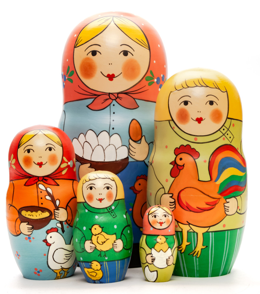 Shop Exclusive Nesting Dolls 160 mm Mistress with an Egg hand painted Traditional Russian Wooden Matryoshka doll 5 pcs (by Igor Malyutin) online at Skazka.site | Eligible for fast shipping and free returns. 160 mm Mistress with an Egg hand painted Traditional Russian Wooden Matryoshka doll 5 pcs (by Igor Malyutin)