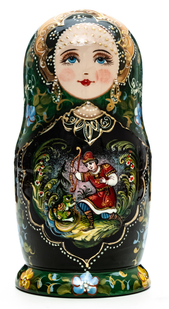 180 mm Dunechka hand painted on wooden Matryoshka doll 5 pcs (by A Studio)