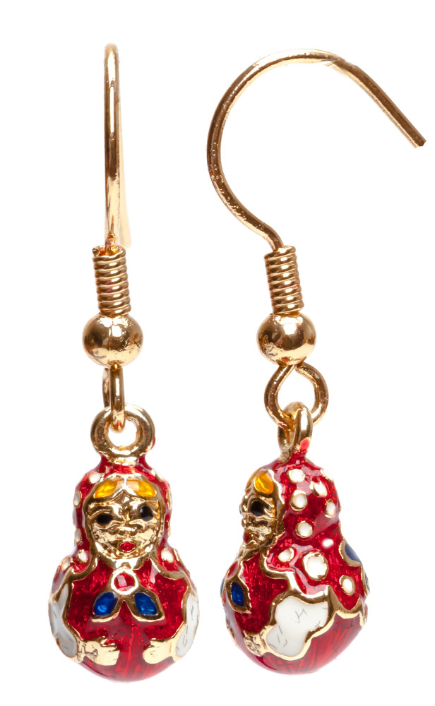 8x30 mm Russian Matryoshka Enemal Earrings (by AKM Gifts)