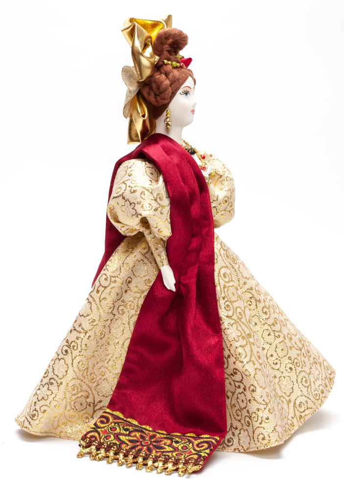 Russian Girl hand made Porcelain Doll in a 19th century Dress - 11 Inches (by Le Russe)