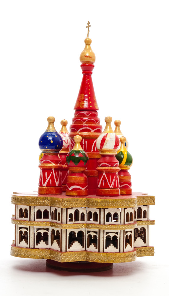 230 mm Saint Basil's Cathedral hand painted Wooden Music Box (by Nightingale Crafts)