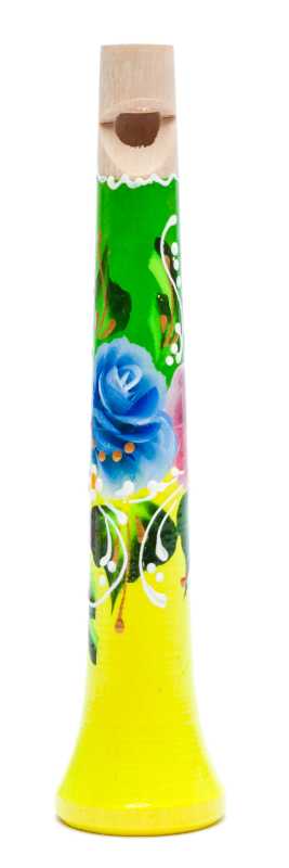 130 mm Zhostovo hand painted Wooden Whistle (by Skazka)