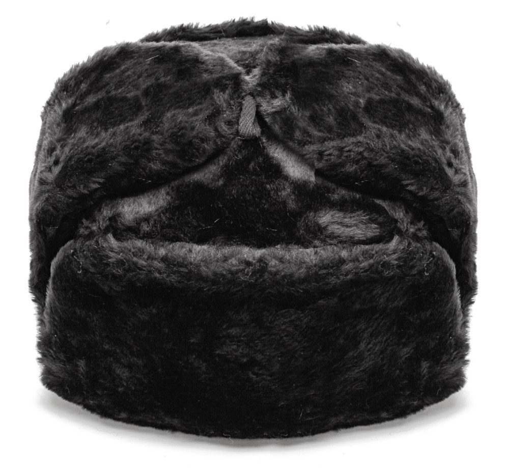 Russian Ushanka Winter Hat (black, any size)