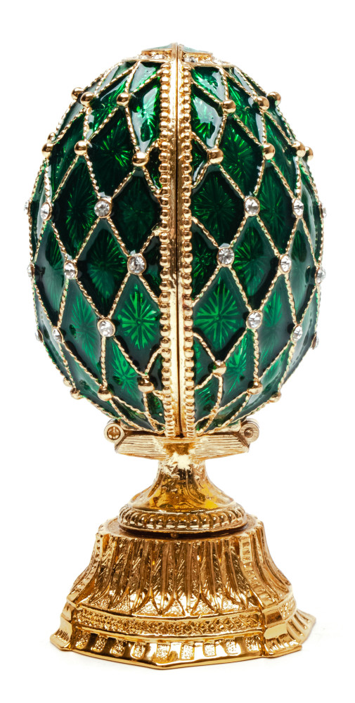90 mm Green Double Lattice Easter Egg with the Basket