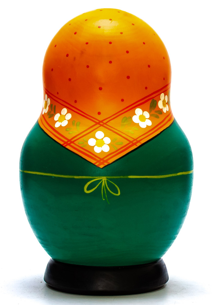 190 mm Mistress with Bread and Salt hand painted Traditional Russian Wooden Matryoshka round doll 10 pcs (by Igor Malyutin)