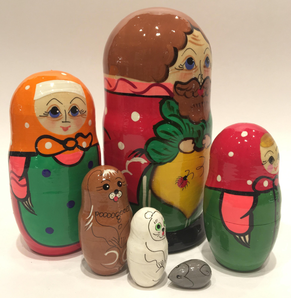 The Turnip Tale Hand Painted Matryoshka Doll 5 pcs