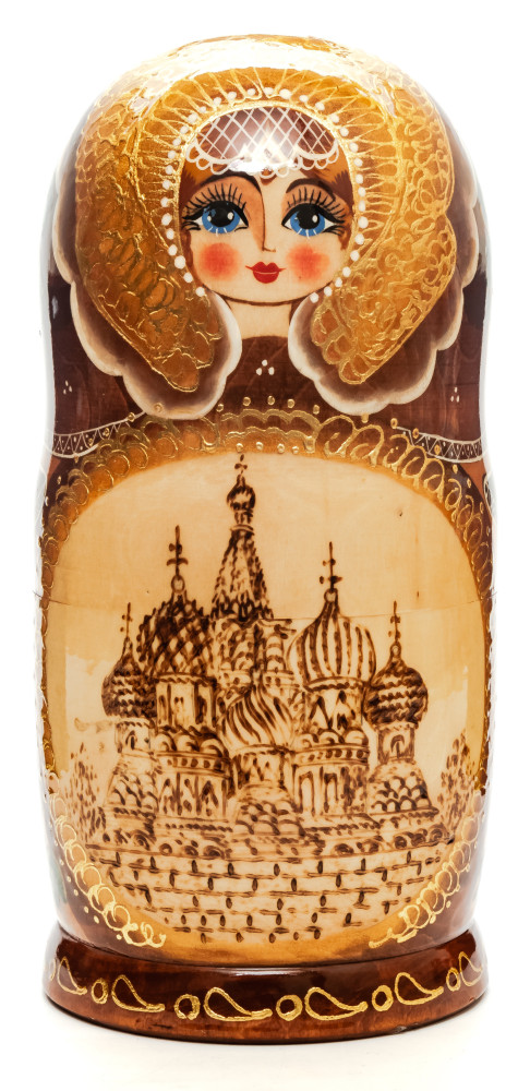 200 mm Moscow Saint Basil Cathedral hand painted Matryoshka Doll 7 pcs inside  (by Valery Studio)