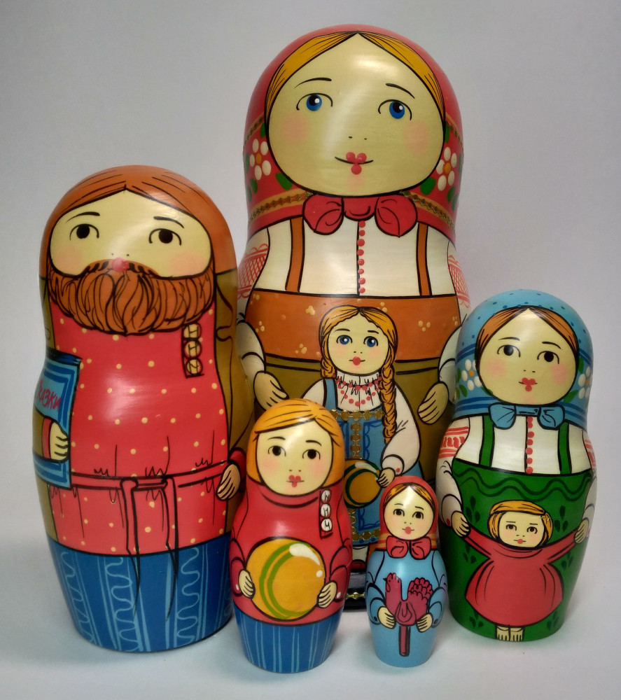 Shop Exclusive Nesting Dolls 160 mm Mother with Daughter hand painted Traditional Russian Wooden Matryoshka doll 5 pcs (by Igor Malyutin) online at Skazka.site | Eligible for fast shipping and free returns. 160 mm Mother with Daughter hand painted Traditional Russian Wooden Matryoshka doll 5 pcs (by Igor Malyutin)