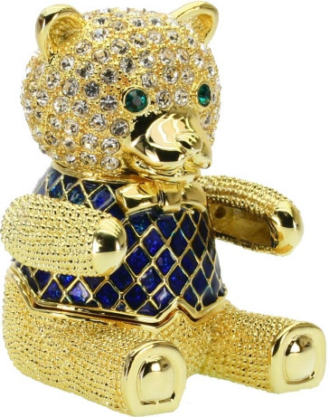 Шкатулка "Мишка", цвет синий