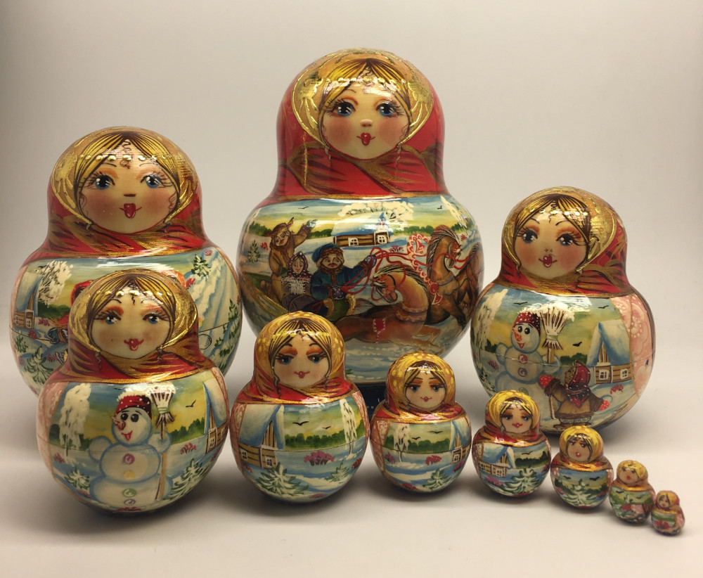 U 10pcs Russian Matryoshka Doll