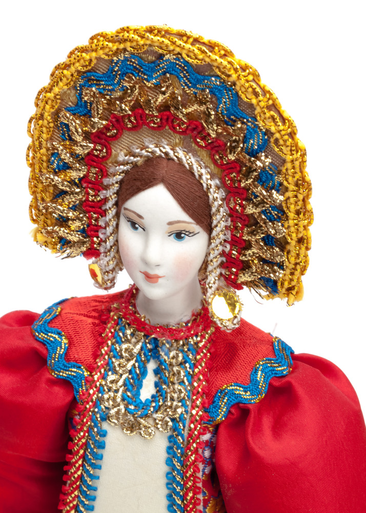 270 mm Russian Girl Doll in a Traditional Dress Porcelain Statue (by Le Russe)