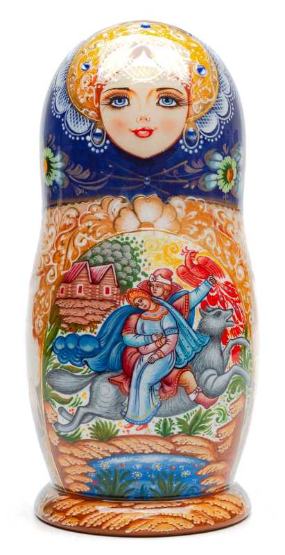 200 mm The Firebird hand painted Wooden Matryoshka doll 5 pcs inside