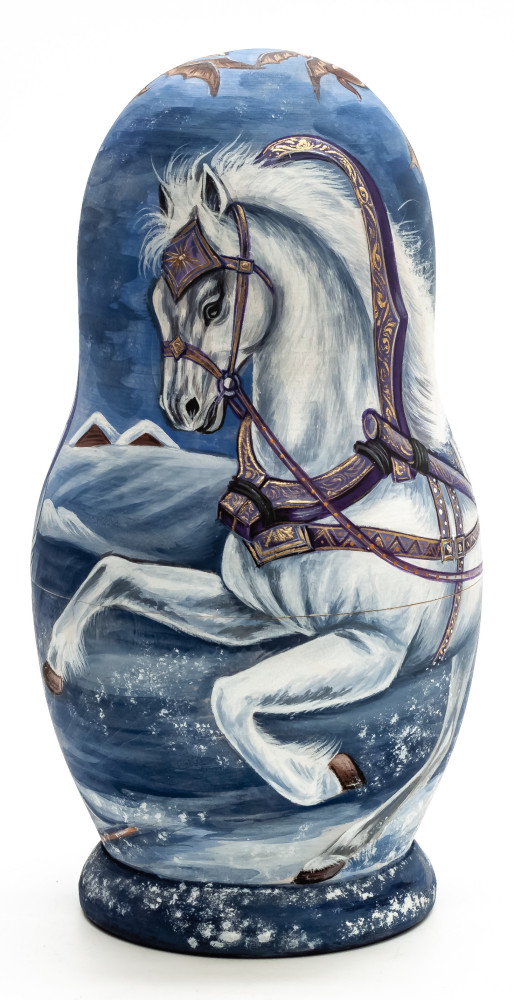 Shop Exclusive Nesting Dolls 180mm The Snow Queen hand painted Matryoshka round Doll 5pcs (by Golden Cockerel) online at Skazka.site | Eligible for fast shipping and free returns. 180mm The Snow Queen hand painted Matryoshka round Doll 5pcs (by Golden Cockerel)