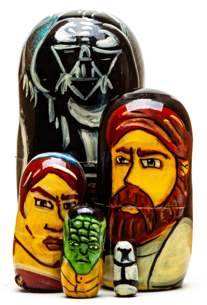 110mm Darth Vader Hand Painted Matryoshka Doll 5 pcs (by Konstantin Crafts)
