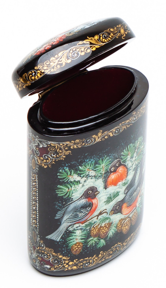 50x30mm In The Winter Forest Hand Painted Jewellery Box (by Sadko Workshop) 