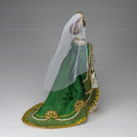 Russian Girl hand made Porcelain Doll in a 19th century Dress - 11 Inches (by Le Russe)
