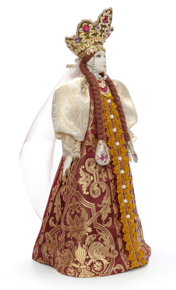 The Princess in a Gold Dress hand-sewn Porcelain Doll - 21 Inches