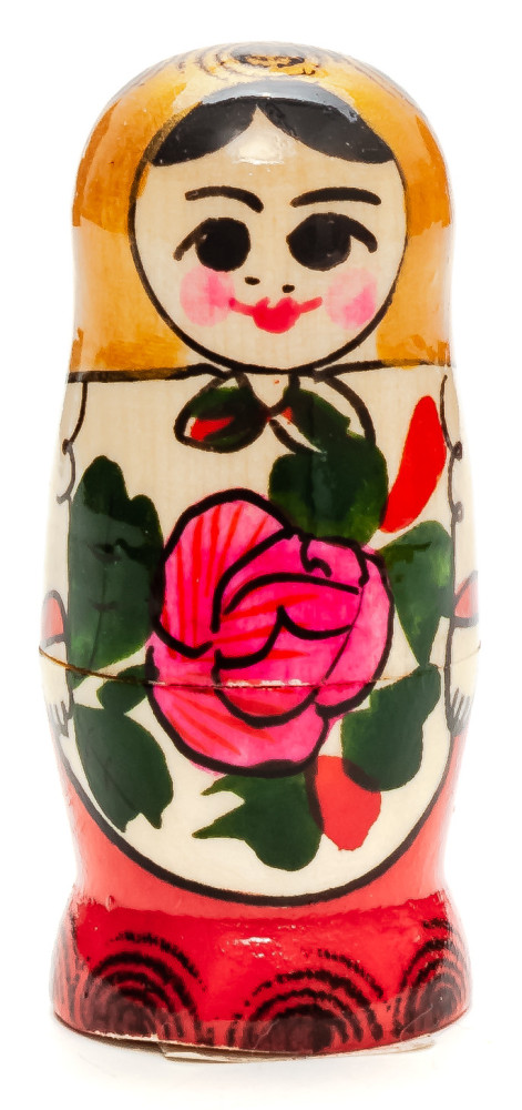 70 mm Golden Head Semenovskaya handpainted wooden Russian Matryoshka Doll 3 pcs (by Ivan Studio)