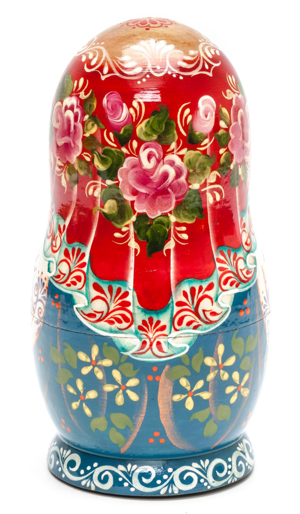 160 mm Family Dinner hand painted on wooden Matryoshka doll 5 pcs (by A Studio)