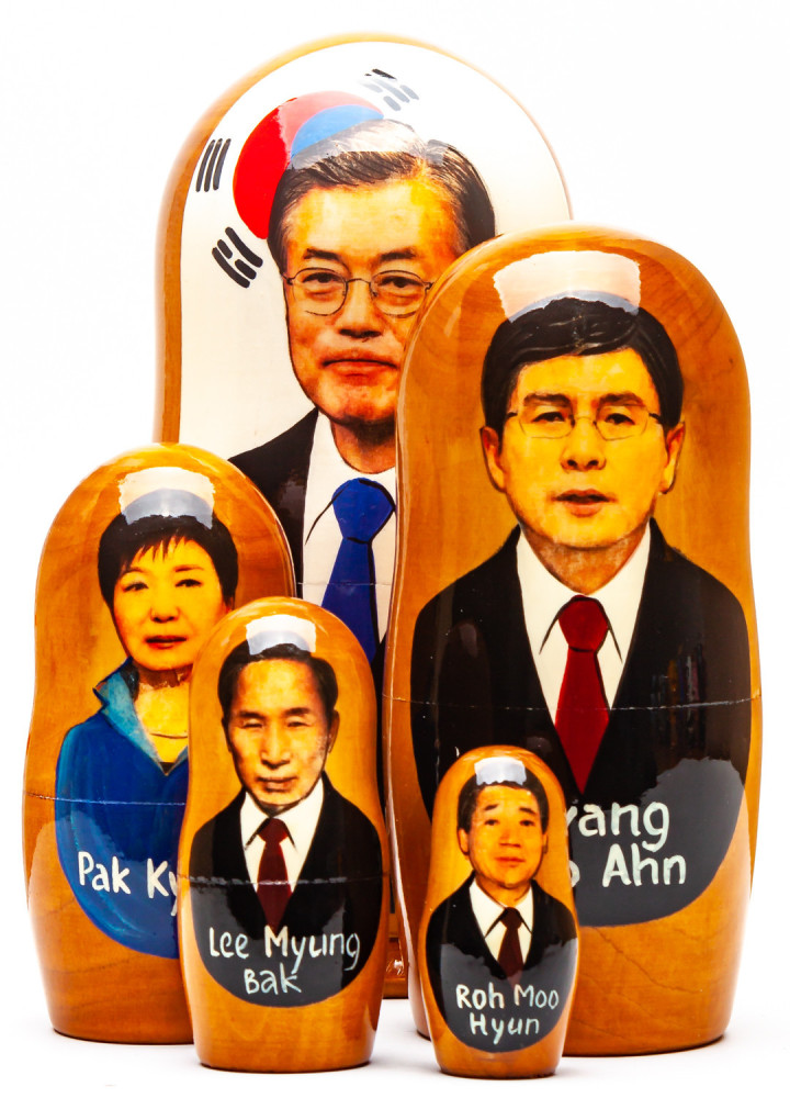 1800mm Moon Jae In Handmade wooden Matryoshka Nesting Doll 5 pcs (by Konstantin Studio)