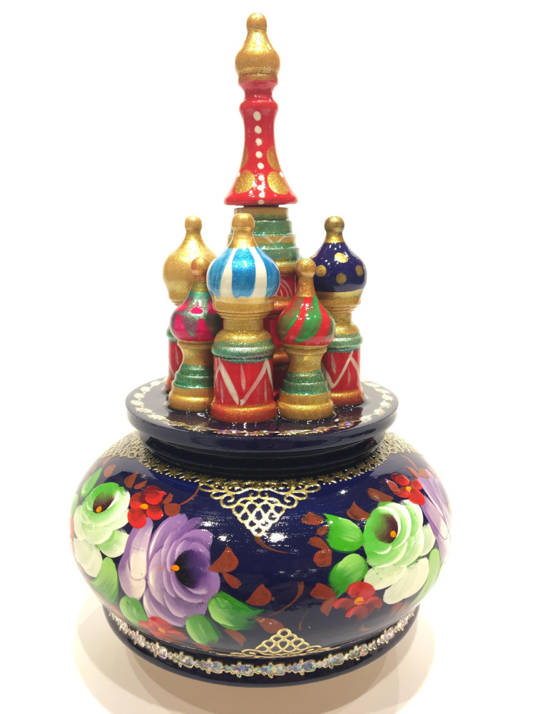 Saint Basil's Cathedral Zhostovo Art Music Box